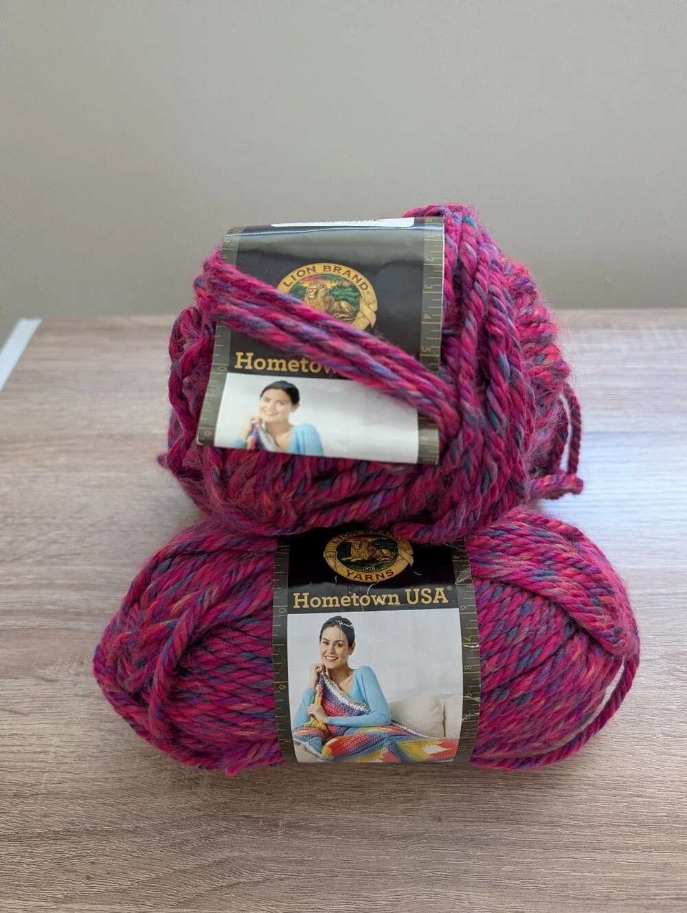 3 Skeins Lion Brand Hometown USA Yarn Phoenix Azalea, All are the Same Dye Lot